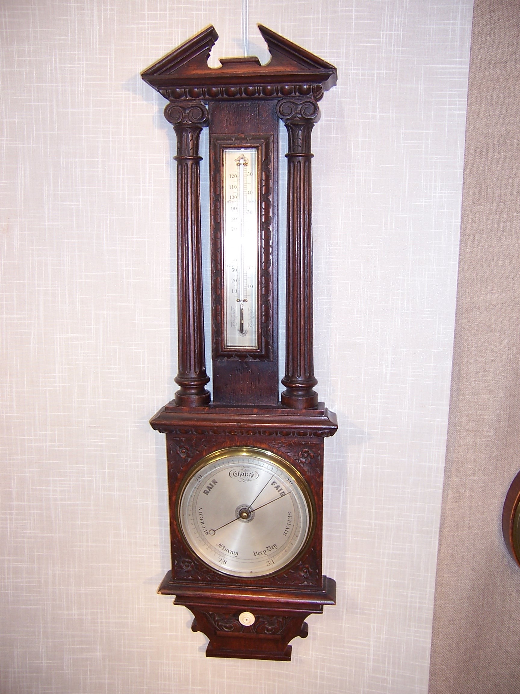 m1134 Victorian oak wheel barometer